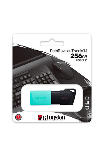 Kingston Data Traveler Exodia USB 3.2 memory stick, 256Gb, with cap and key ring, green