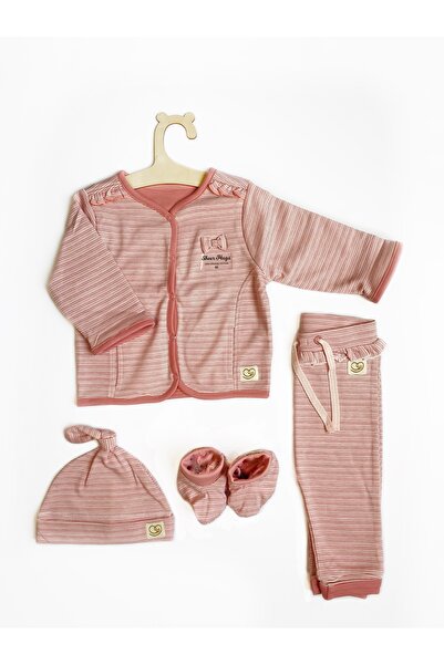 Sheer Hugs Girls Set – Pink Reversible Jacket, Stripe Cap, Stripe Shoes & Str...
