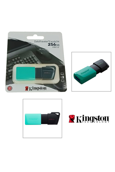 Kingston Data Traveler Exodia USB 3.2 memory stick, 256Gb, with cap and key ring, green