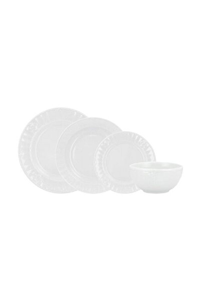 LA MESA 16 Pieces Dinner Set Embossed White