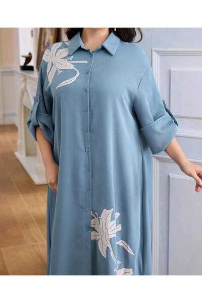 skycott Rochie stil cămașă cu mâneci lungi Îmbrăcăminte zilnică Motiv floral