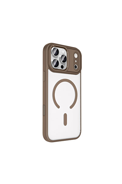 ZM STORE Apple iPhone 17 Pro Compatible Case Metal Key and Camera Section Framed Chrome Magsafe Cover