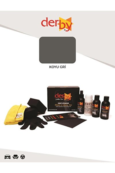 Derby Koyu Gri Oto Torpido, Plastik, Trim Ve Bakalit Aksam Boyama Ve Yenileme Seti - 4'lü Set