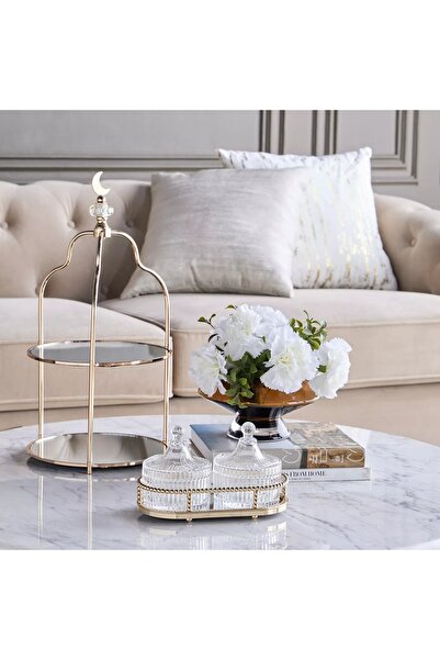 Generic حامل كيك مجلس ذو طبقتين - 26 سم