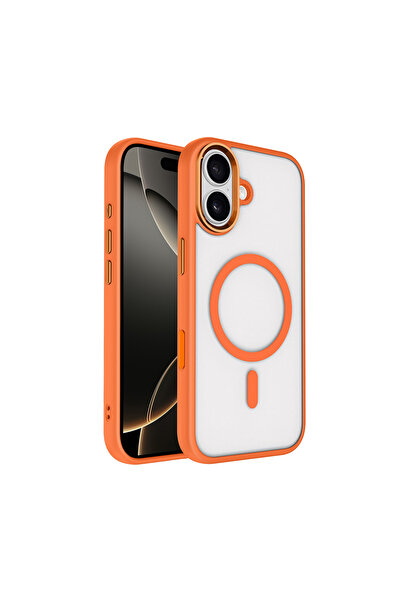 ZM STORE Apple iPhone 17 Compatible Case Metal Key and Camera Section Framed Chrome Magsafe Cover