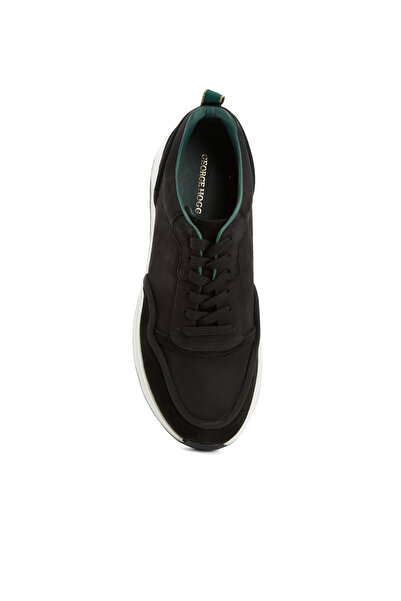George Hogg Siyah Erkek Süet Sneaker