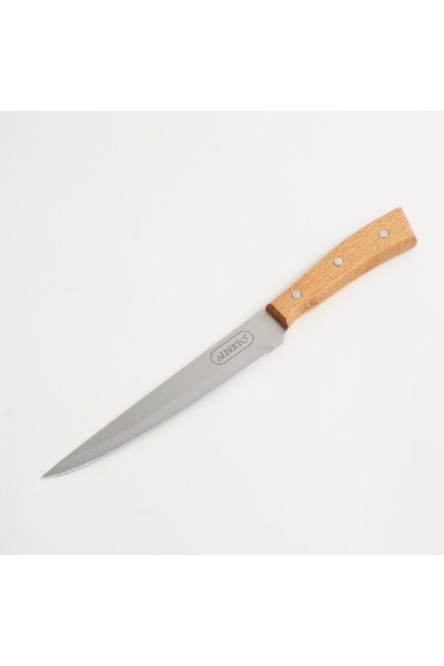 Alberto stainless steel silcer knife 7.75" with wooden handle, brown