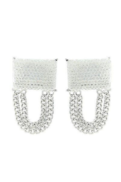 Pursehuit Σκουλαρίκια σε ασημί χρώμα, με αλυσίδες, Anora C1