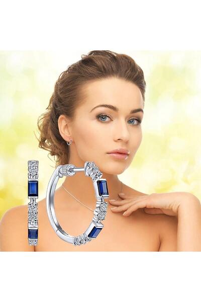 Pursehuit Cercei rotunzi argintii, cu pietre de zirconiu, Ancia C14