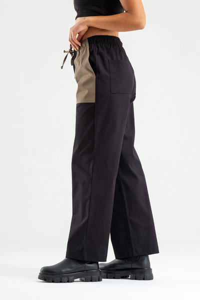 Bold & Young Pantaloni din bumbac lycra cu patru buzunare, cu talie elastică pentru femei