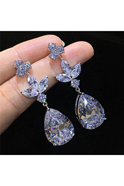 Pursehuit Cercei de culoare argintie, cu pietre de zirconiu, Janka C12