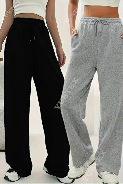 yx yustex sport 2 bucăți, culoare dublă, pentru femei, negru, gri, largi, măr...