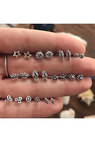 Pursehuit Set cercei culoare argintie, diverse forme, Dana C8