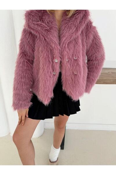 SUYA US WEAR Collar Detailed Fur Coat