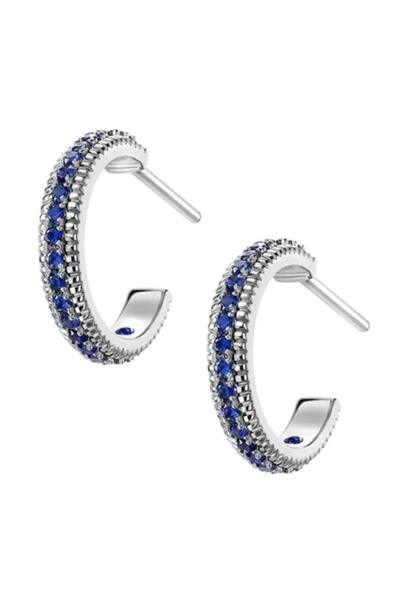 Pursehuit Сребърни обеци, кръгли, с циркониеви камъни, Otis C7