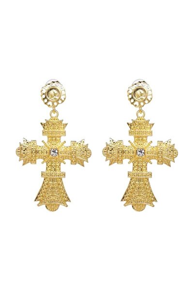 Pursehuit Cercei culoare aurie, cruce, Aliisi C6