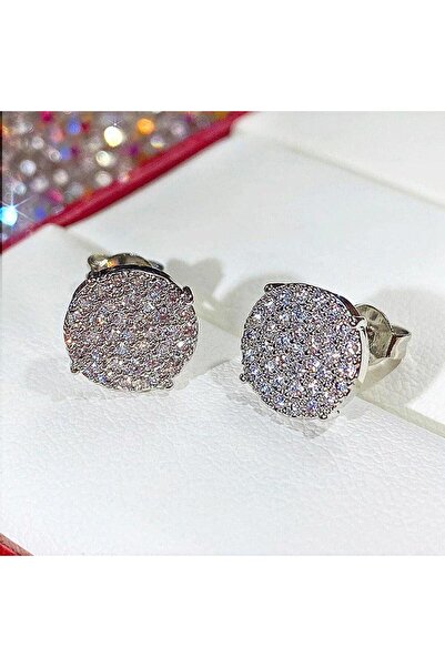 Pursehuit Cercei rotunzi de culoare argintie cu pietre de zirconiu, Paco C7