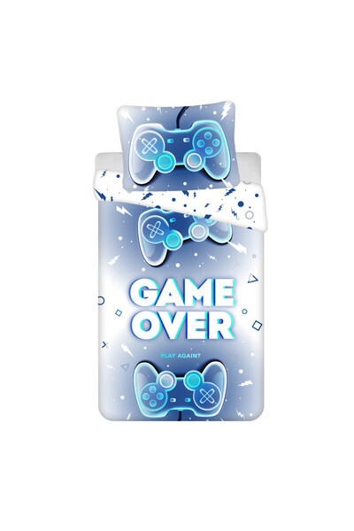 GAMER Game Over set lenjerie de pat 140×200cm, 70×90 cm