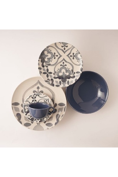 Rio طقم عشاء من البورسلين مكون من 20 قطعة بألوان مائية