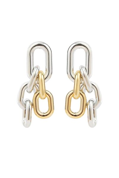 Pursehuit Cercei culoare argintie, cu zale aurii, Salme C8