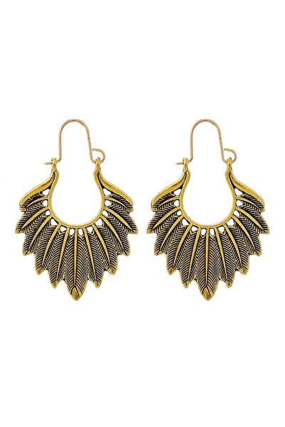 Pursehuit Golden earrings, feather shape, Oiva C8