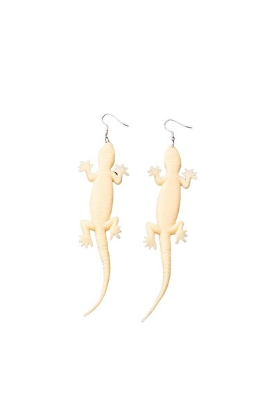 Pursehuit Beige earrings, lizard shape, Esme C9