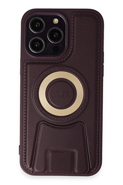 NewFace غطاء حماية FLZ لهاتف آيفون 14 برو مع حامل مغناطيسي - بنفسجي غامق