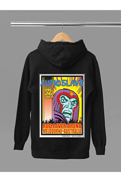 MAGORS سترة روك من القطن المطبوع بأكمام طويلة وقلنسوة بثلاث خيوط من AUDIOSLAVE