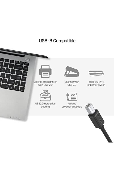 Unitek كابل USB 2.0 إلى USB-B، سرعة نقل بيانات تصل إلى 480 ميجابت في الثانية، نحاسي مكشوف، 3 أمتار، أسود | Y-C420GBK