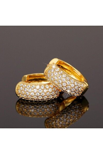 Pursehuit Cercei rotunzi de culoare aurie cu pietre de zirconiu, Benedict C13