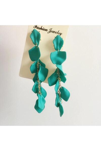 Pursehuit Cercei lungi verzi cu petale, Ritva C8