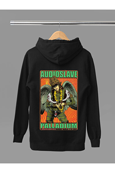 MAGORS سترة روك من القطن المطبوع بأكمام طويلة وقلنسوة بثلاث خيوط من AUDIOSLAVE