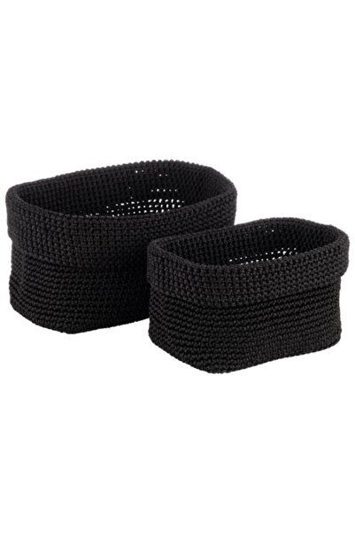 Aps Textile Bread Basket, Black, 24 x 17 cm