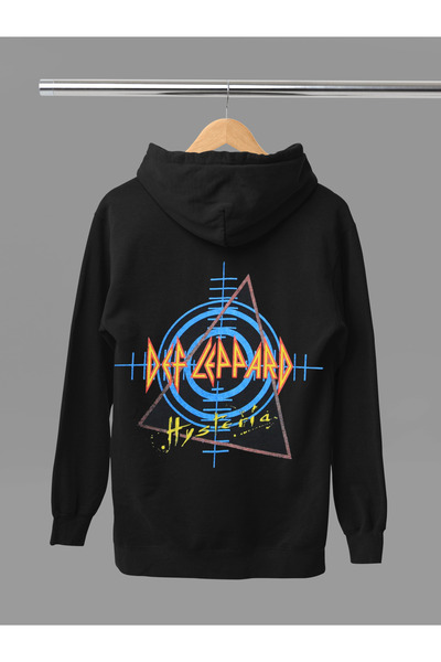 MAGORS سترة روك من القطن المطبوع بأكمام طويلة من ديف ليبارد مكونة من 3 خيوط