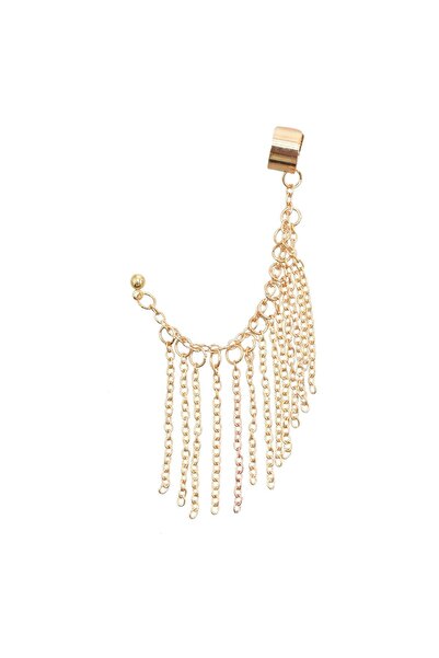 Pursehuit Cercei aurii, cercei tip manșon, cu franjuri, Saphira C3