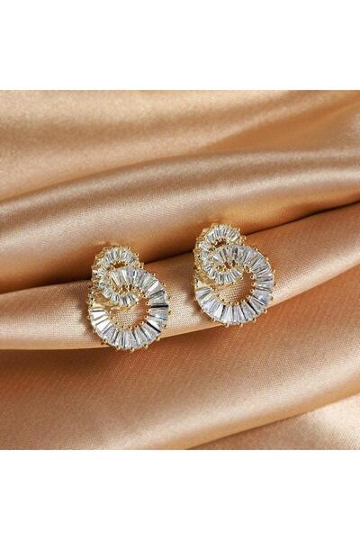 Pursehuit Cercei aurii, cu clipsuri, rotunzi, cu pietre, Donny C1