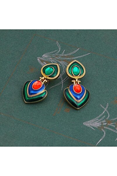 Pursehuit Cercei aurii, cu clipsuri, stil african, cu pietre, Edna C6