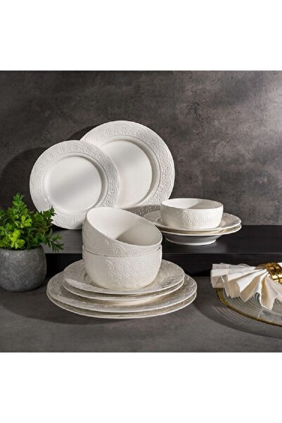 ORIAN طقم عشاء من 16 قطعة من الدانتيل