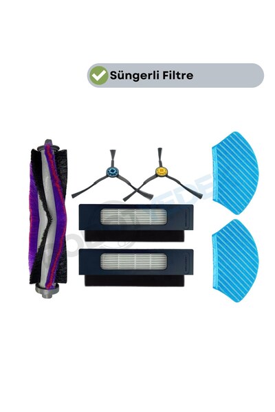 robotyedek Fakir Robert Rs 770 780 Compatible Spare Brush Filter Set-7 Pieces