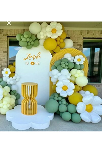 Mora süslemeleri Okaliptus Retro White Zerdaçal Sarı Papatya Konsept Papatyal...