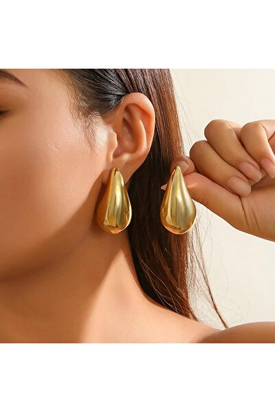 Pursehuit Golden earrings, water drop shape, Maya C13