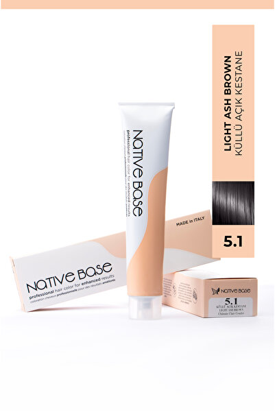 Native Base Saç Boyası 5.1 Küllü Açık Kestane 100 Ml