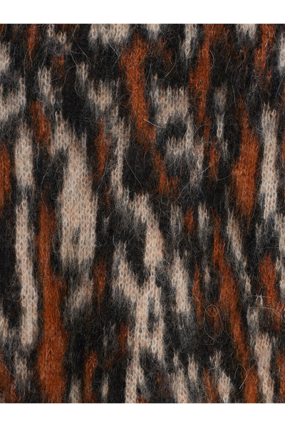 Dilvin 10802 Desenli Şardonlu Yumuşak Dokulu Triko Kazak-Siyah