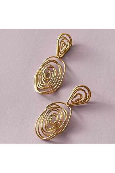 Pursehuit Gold-colored earrings, oval shape, Thelma C10