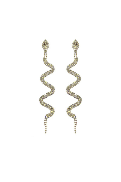 Pursehuit Cercei lungi aurii, formă de șarpe, cu pietre, Zelda C1