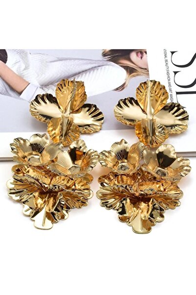 Pursehuit Cercei culoare aurie, formă de floare, Ronney C5