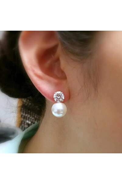 Pursehuit Cercei de culoare argintie, cu pietre de zirconiu și perle, Phelix C19