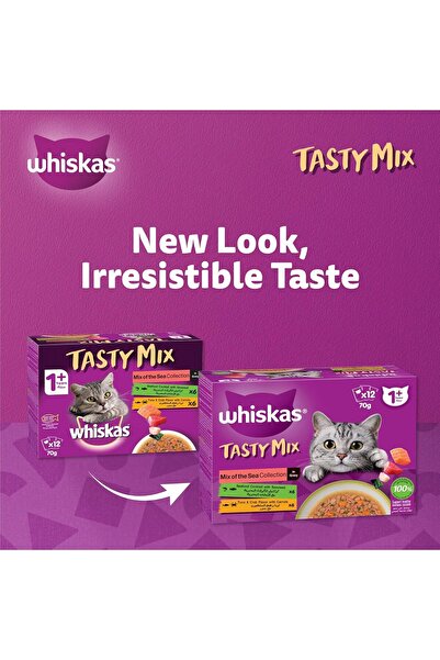 Whiskas Tasty Mix Sea Collection Wet Cat Food - 12x70G