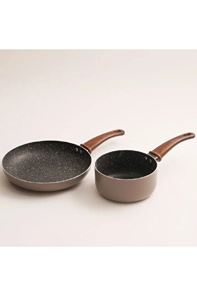 Alberto Brown 2 piece set: frying pan with sauce dish