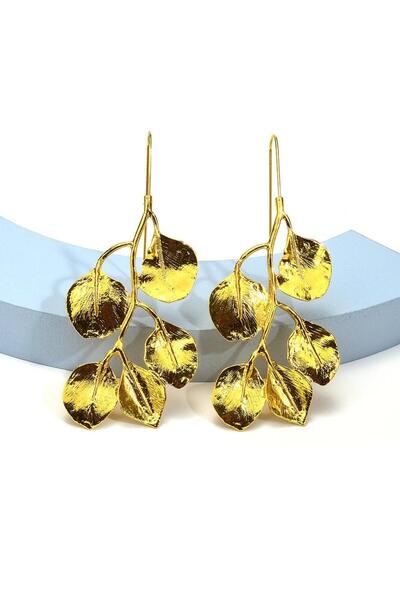 Pursehuit Χρυσά σκουλαρίκια, σε σχήμα κλαδιών με φύλλα, Hailey C4
